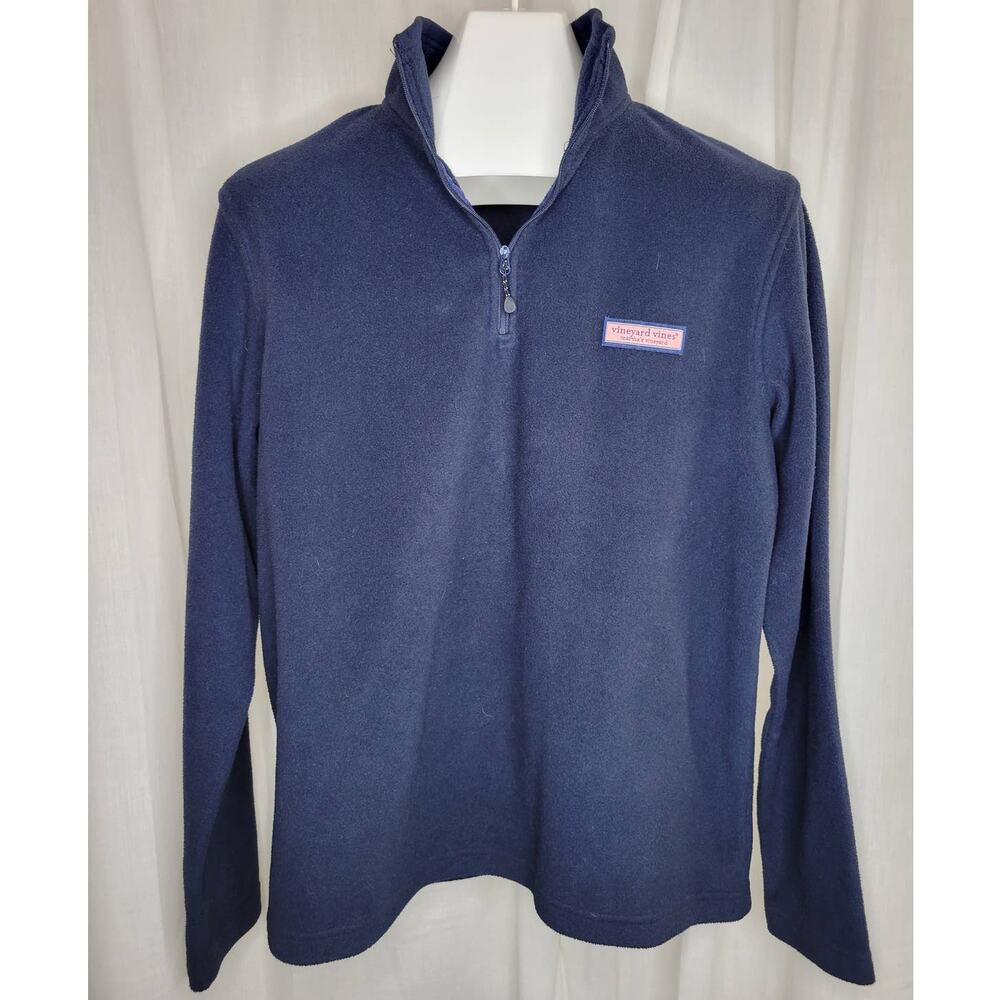 Vineyard Vines Navy Fleece 1/4 Zip Pullover, S